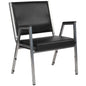 Flash Furniture XU-DG-60443-670-1-BK-VY-GG 1000 lb. Rated Black Antimicrobial Vinyl Bariatric Medical Reception Arm Chair - Main view
