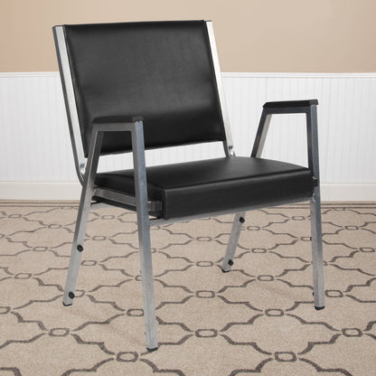 Flash Furniture XU-DG-60443-670-1-BK-VY-GG 1000 lb. Rated Black Antimicrobial Vinyl Bariatric Medical Reception Arm Chair - View 2