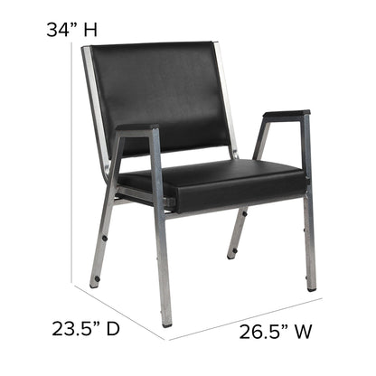 Flash Furniture XU-DG-60443-670-1-BK-VY-GG 1000 lb. Rated Black Antimicrobial Vinyl Bariatric Medical Reception Arm Chair - View 4