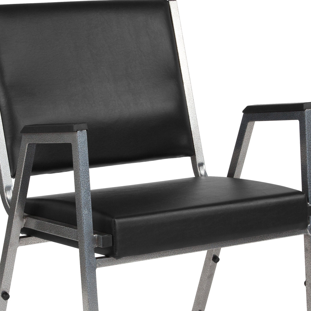 Flash Furniture XU-DG-60443-670-1-BK-VY-GG 1000 lb. Rated Black Antimicrobial Vinyl Bariatric Medical Reception Arm Chair - View 9