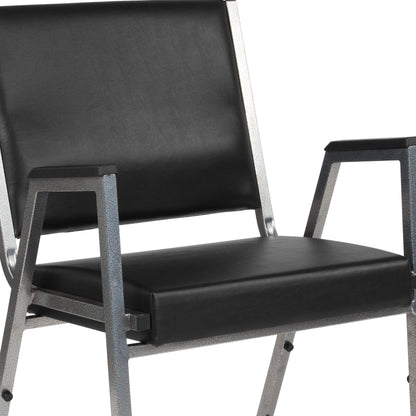 Flash Furniture XU-DG-60443-670-1-BK-VY-GG 1000 lb. Rated Black Antimicrobial Vinyl Bariatric Medical Reception Arm Chair - View 9