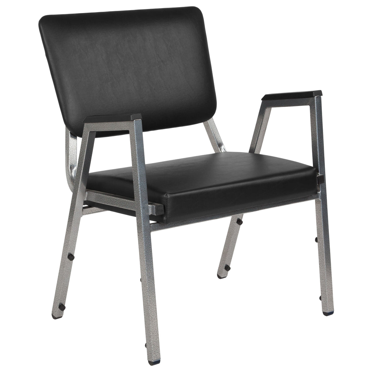 Flash Furniture XU-DG-60443-670-2-BV-GG 1000 lb. Rated Black Antimicrobial Vinyl Bariatric Medical Reception Arm Chair - Main view