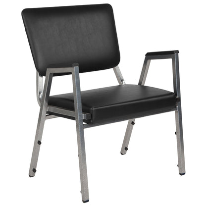 Flash Furniture XU-DG-60443-670-2-BV-GG 1000 lb. Rated Black Antimicrobial Vinyl Bariatric Medical Reception Arm Chair - Main view