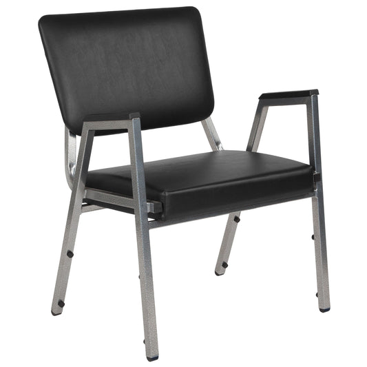 Flash Furniture XU-DG-60443-670-2-BV-GG 1000 lb. Rated Black Antimicrobial Vinyl Bariatric Medical Reception Arm Chair - Main view