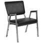 Flash Furniture XU-DG-60443-670-2-BV-GG 1000 lb. Rated Black Antimicrobial Vinyl Bariatric Medical Reception Arm Chair - Main view