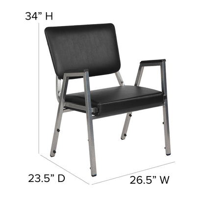 Flash Furniture XU-DG-60443-670-2-BV-GG 1000 lb. Rated Black Antimicrobial Vinyl Bariatric Medical Reception Arm Chair - View 4