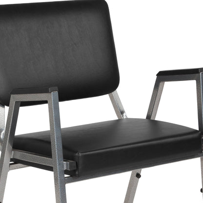 Flash Furniture XU-DG-60443-670-2-BV-GG 1000 lb. Rated Black Antimicrobial Vinyl Bariatric Medical Reception Arm Chair - View 6
