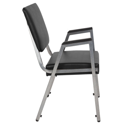 Flash Furniture XU-DG-60443-670-2-BV-GG 1000 lb. Rated Black Antimicrobial Vinyl Bariatric Medical Reception Arm Chair - View 7