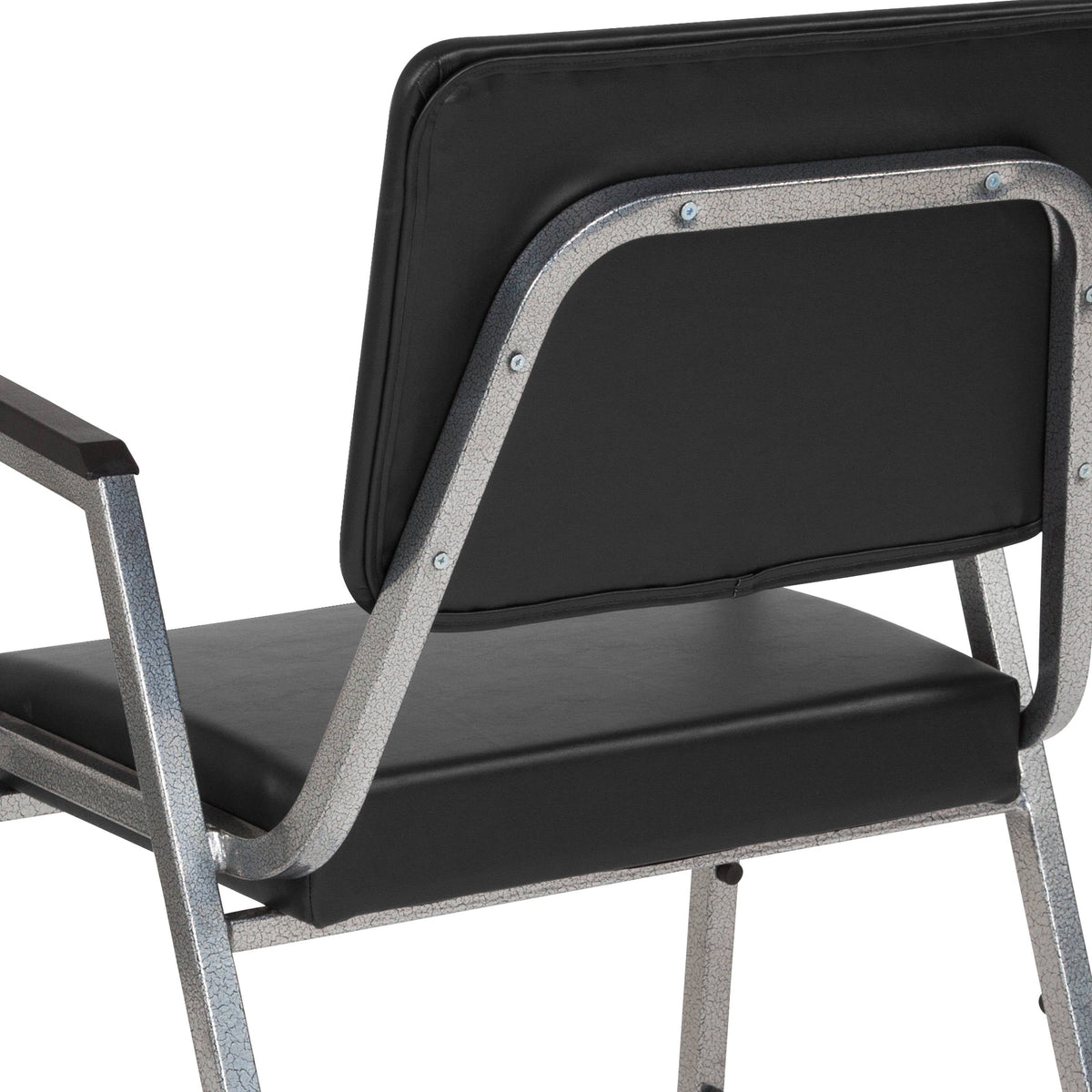 Flash Furniture XU-DG-60443-670-2-BV-GG 1000 lb. Rated Black Antimicrobial Vinyl Bariatric Medical Reception Arm Chair - View 9