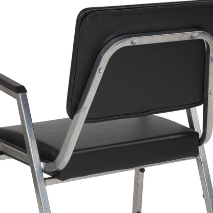 Flash Furniture XU-DG-60443-670-2-BV-GG 1000 lb. Rated Black Antimicrobial Vinyl Bariatric Medical Reception Arm Chair - View 9