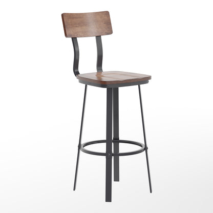 Flash Furniture XU-DG-60582B-ANTCPR-GG Ant Copper Restaurant Barstool with Wood Seat & Back & Gray Powder Coat Frame (Antique Copper) - Main view