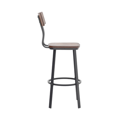 Flash Furniture XU-DG-60582B-ANTCPR-GG Ant Copper Restaurant Barstool with Wood Seat & Back & Gray Powder Coat Frame (Antique Copper) - View 8