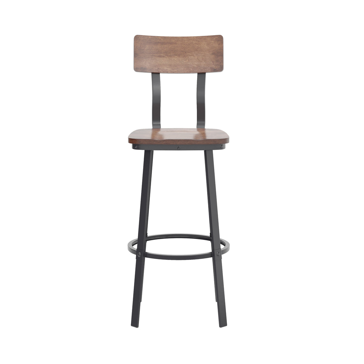 Flash Furniture XU-DG-60582B-ANTCPR-GG Ant Copper Restaurant Barstool with Wood Seat & Back & Gray Powder Coat Frame (Antique Copper) - View 9