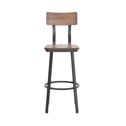 Flash Furniture XU-DG-60582B-ANTCPR-GG Ant Copper Restaurant Barstool with Wood Seat & Back & Gray Powder Coat Frame (Antique Copper) - View 9