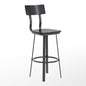 Flash Furniture XU-DG-60582B-BLK-GG Black Restaurant Barstool with Wood Seat & Back & Black Powder Coat Frame - Main view