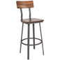 Flash Furniture XU-DG-60582B-GG Rustic Walnut Restaurant Barstool with Wood Seat & Back & Gray Powder Coat Frame - Main view