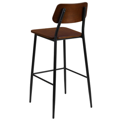 Flash Furniture XU-DG-60725B-GG Industrial Barstool with Gunmetal Steel Frame and Rustic Wood Seat - View 5