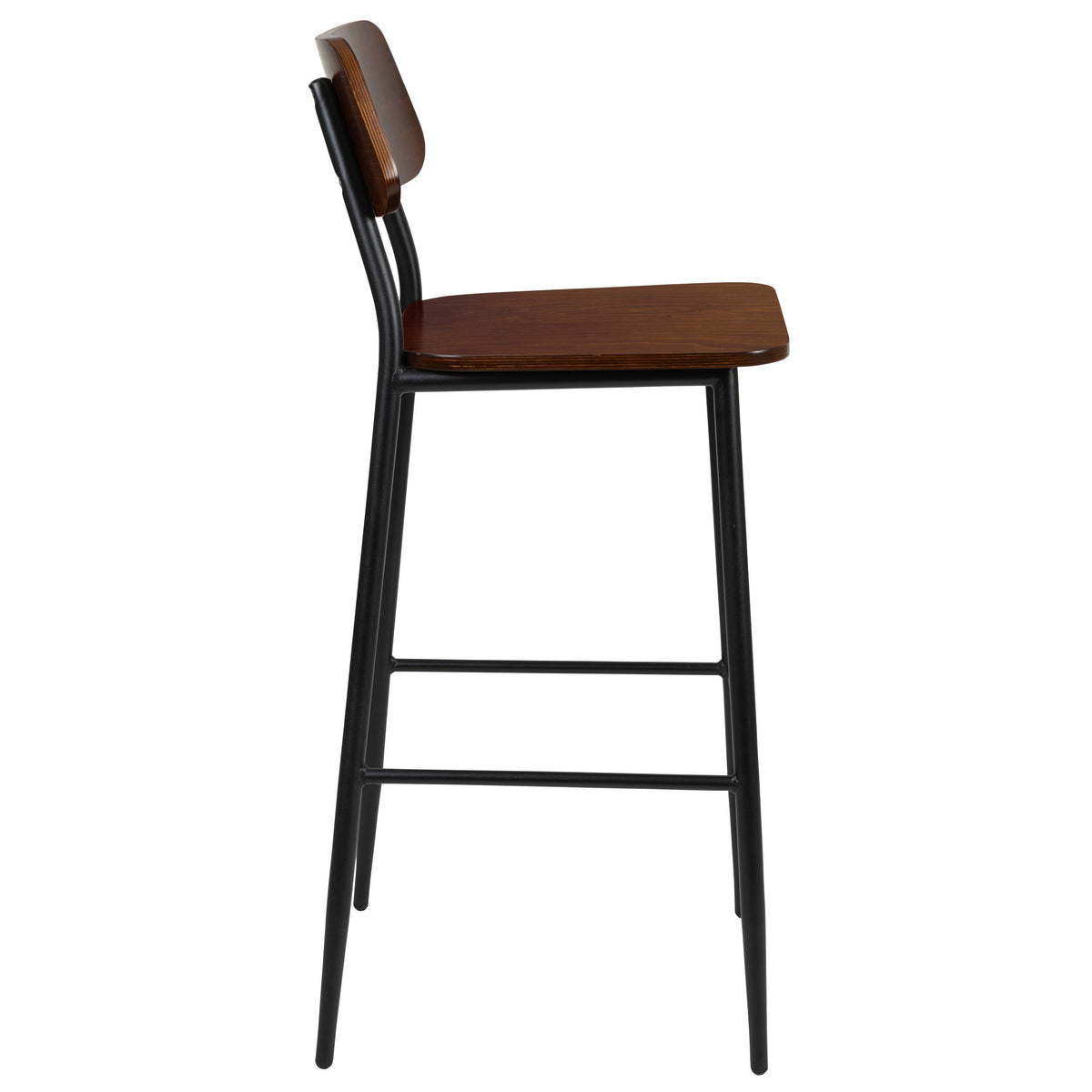 Flash Furniture XU-DG-60725B-GG Industrial Barstool with Gunmetal Steel Frame and Rustic Wood Seat - View 7