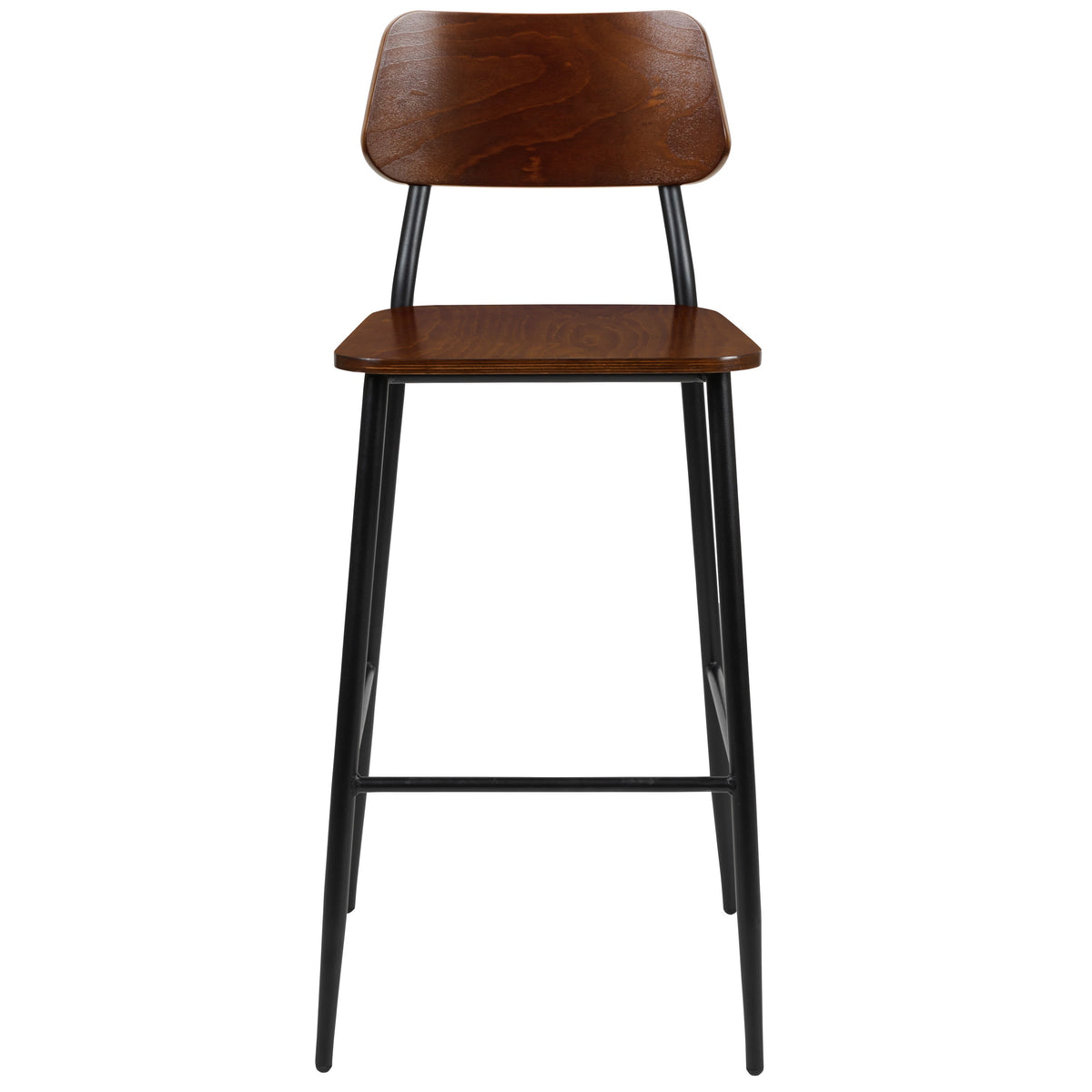 Flash Furniture XU-DG-60725B-GG Industrial Barstool with Gunmetal Steel Frame and Rustic Wood Seat - View 8