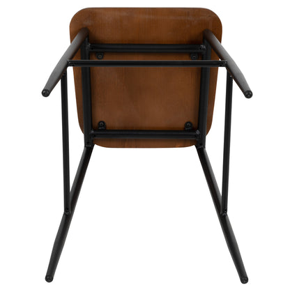 Flash Furniture XU-DG-60725B-GG Industrial Barstool with Gunmetal Steel Frame and Rustic Wood Seat - View 10