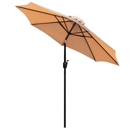 Flash Furniture XU-DG-810060062-UB19BTN-GG 35" Square Faux Teak Patio Table, 2 Chairs and Tan 9FT Patio Umbrella with Base - View 11