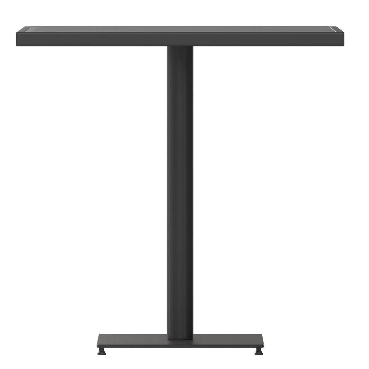 Flash Furniture XU-DG-HW1045-GY-GG Outdoor Gray Wash Faux Teak Dining Table with Poly Slats - Square Patio Table - View 5