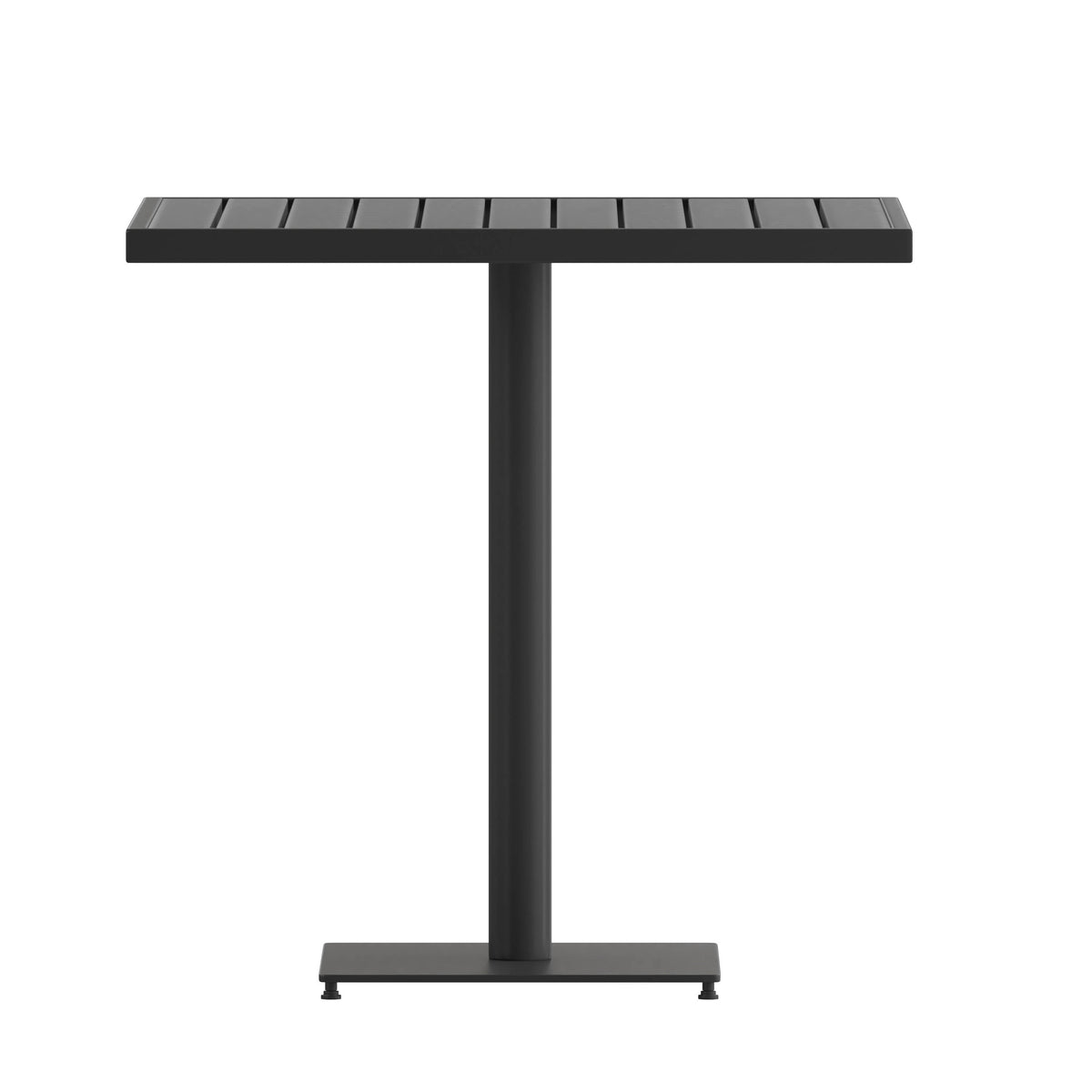 Flash Furniture XU-DG-HW1045-GY-GG Outdoor Gray Wash Faux Teak Dining Table with Poly Slats - Square Patio Table - View 6