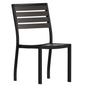 Flash Furniture XU-DG-HW6036-GY-GG Outdoor Faux Teak Side Chair with Gray Wash Poly Slats - Teak Patio Chair - Main view