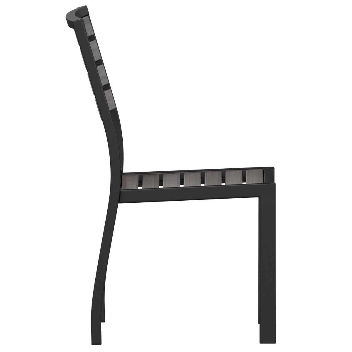 Flash Furniture XU-DG-HW6036-GY-GG Outdoor Faux Teak Side Chair with Gray Wash Poly Slats - Teak Patio Chair - View 9