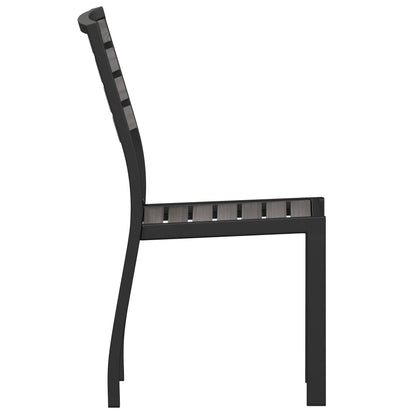 Flash Furniture XU-DG-HW6036-GY-GG Outdoor Faux Teak Side Chair with Gray Wash Poly Slats - Teak Patio Chair - View 9