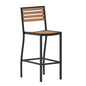 Flash Furniture XU-DG-HW6036B-GG Commercial Grade Outdoor All-Weather Bar Stool with Poly Resin Slats - Teak - Main view