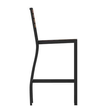Flash Furniture XU-DG-HW6036B-GG Commercial Grade Outdoor All-Weather Bar Stool with Poly Resin Slats - Teak - View 9