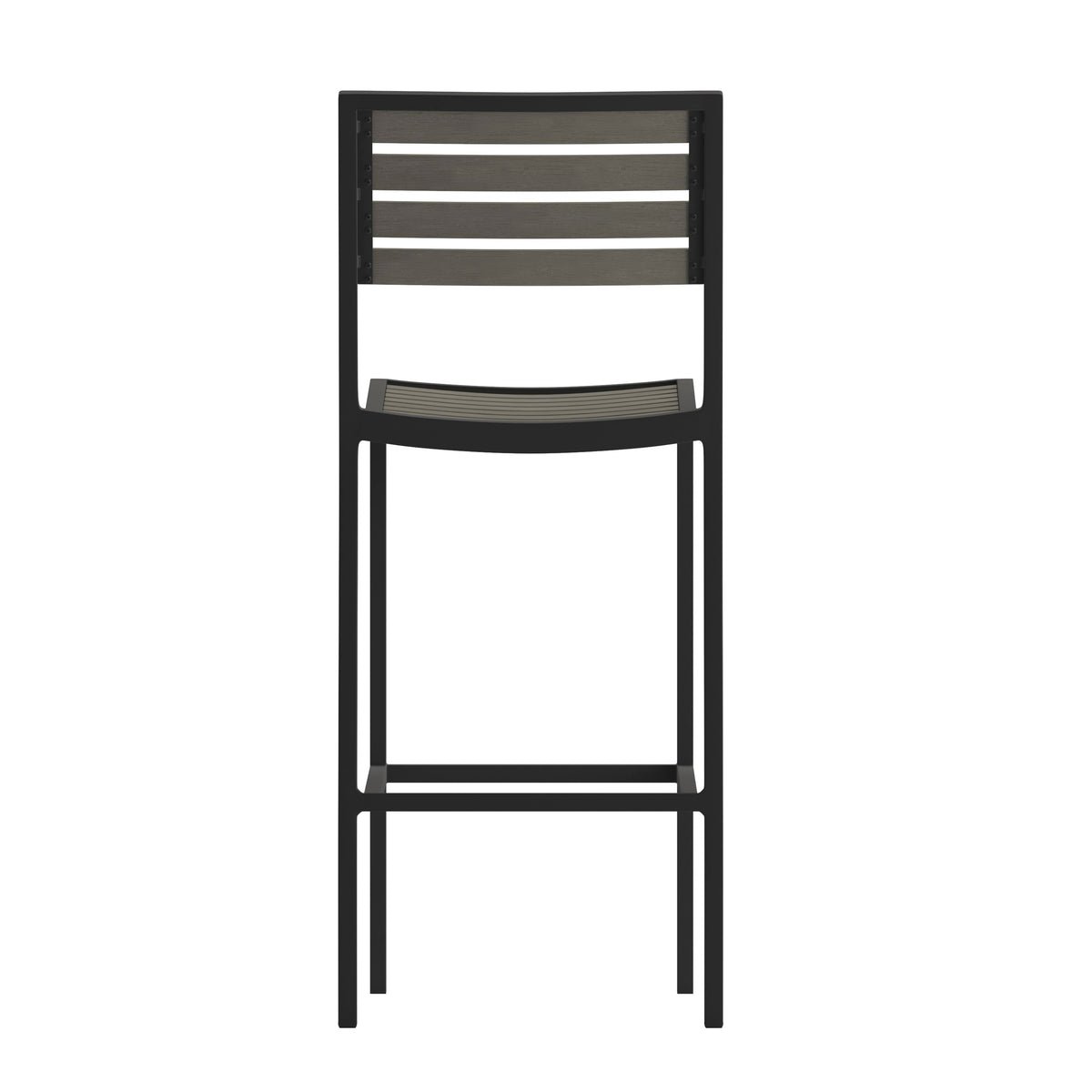 Flash Furniture XU-DG-HW6036B-GY-GG Commercial Grade Outdoor All-Weather Bar Stool with Poly Resin Slats - Gray Wash - View 7