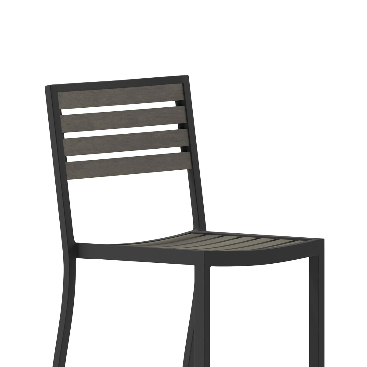 Flash Furniture XU-DG-HW6036B-GY-GG Commercial Grade Outdoor All-Weather Bar Stool with Poly Resin Slats - Gray Wash - View 8