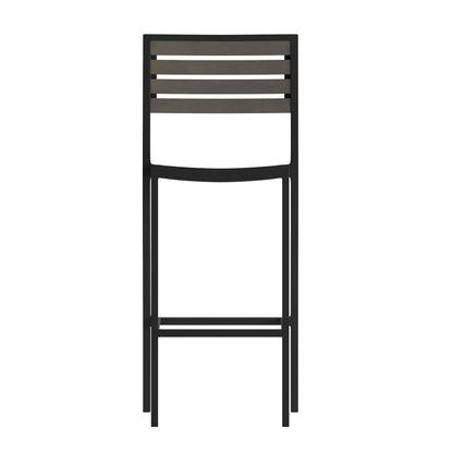 Flash Furniture XU-DG-HW6036B-GY-GG Commercial Grade Outdoor All-Weather Bar Stool with Poly Resin Slats - Gray Wash - View 10