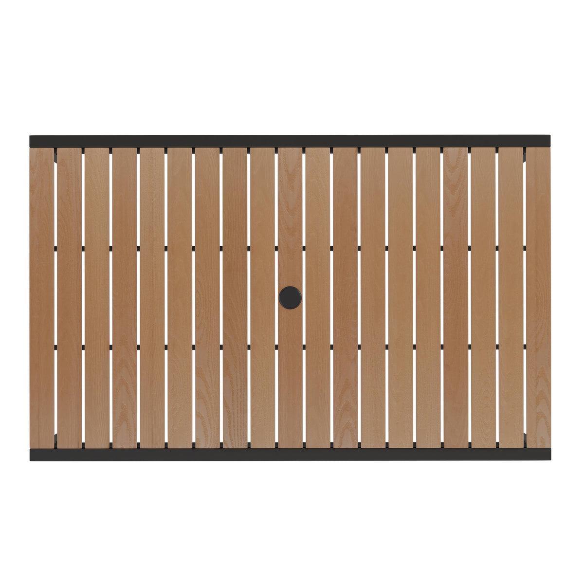 Flash Furniture XU-DG-UH3048-GG 30" x 48" All-Weather Faux Teak Patio Dining Table with Steel Frame - Seats 4 - View 8