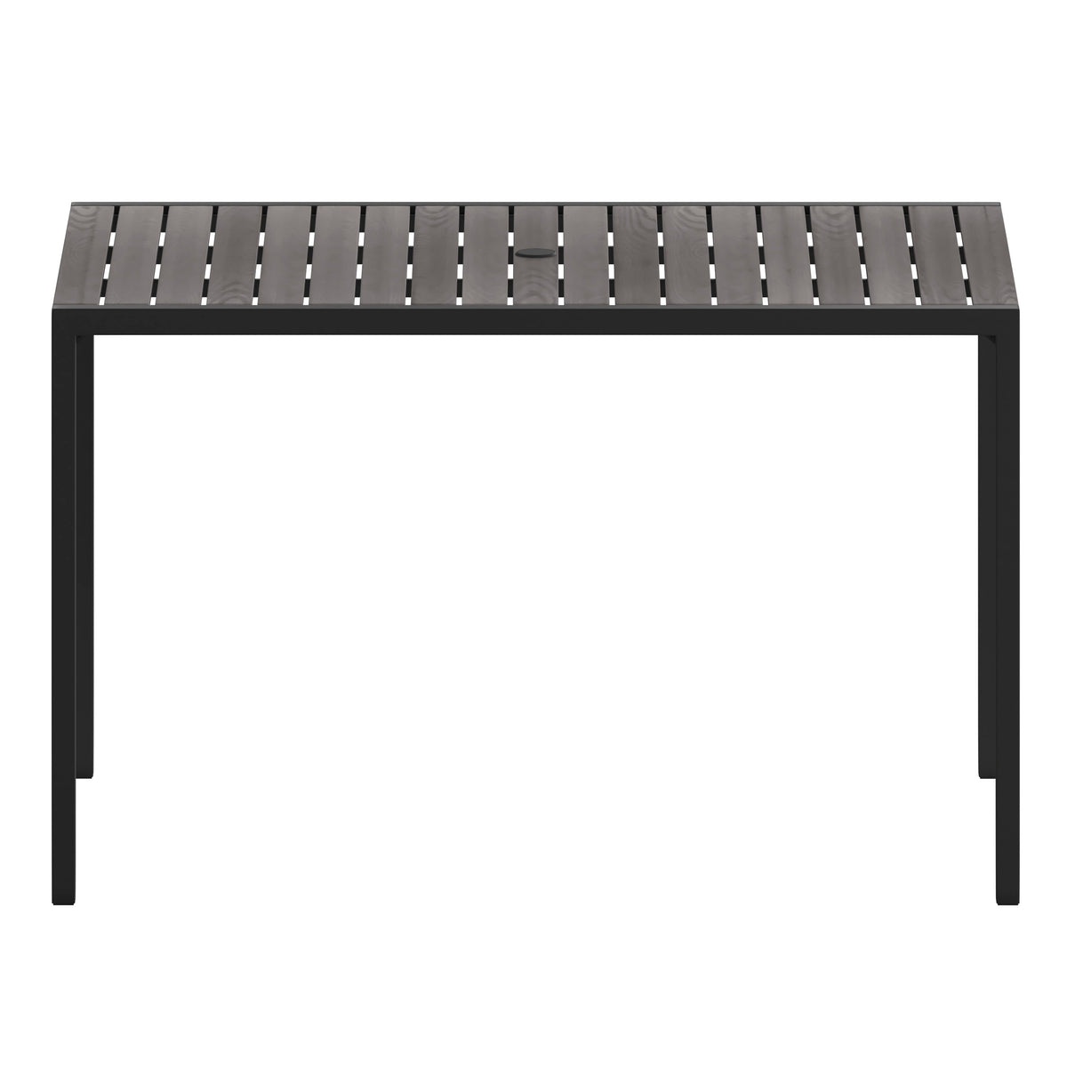 Flash Furniture XU-DG-UH3048-GY-GG Steel All-Weather Patio Dining Table with Gray Wash Faux Teak Slat Top-Seats 4 - View 8