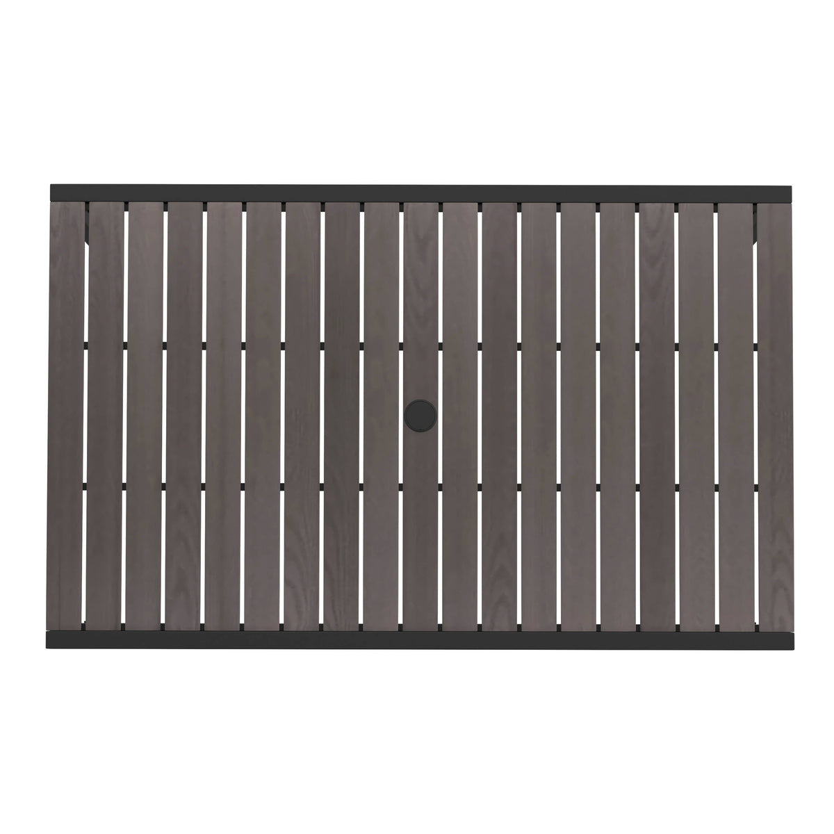 Flash Furniture XU-DG-UH3048-GY-GG Steel All-Weather Patio Dining Table with Gray Wash Faux Teak Slat Top-Seats 4 - View 9