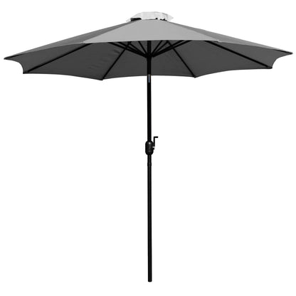Flash Furniture XU-DG-UH3048-UB19BGY-GG Black Steel Framed 30" x 48" Faux Teak Patio Table-Gray 9FT Patio Umbrella-Base - View 10