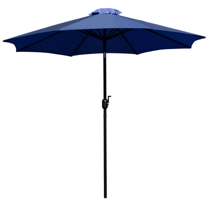 Flash Furniture XU-DG-UH3048-UB19BNV-GG Black Steel Framed 30" x 48" Faux Teak Patio Table-Navy 9FT Patio Umbrella-Base - View 10