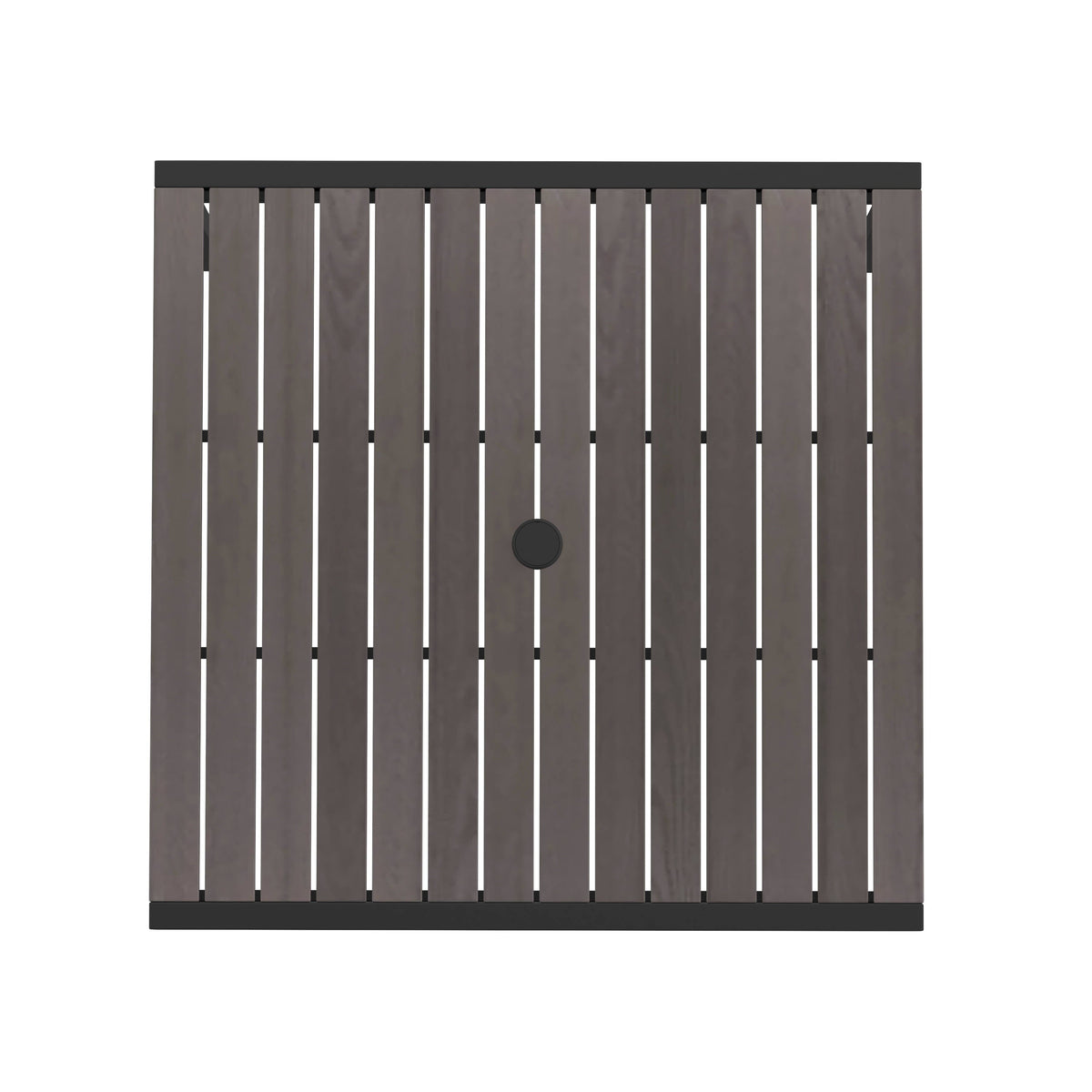 Flash Furniture XU-DG-UH8100-GY-GG Steel All-Weather Patio Dining Table with Gray Wash Faux Teak Slat Top-Seats 4 - View 9