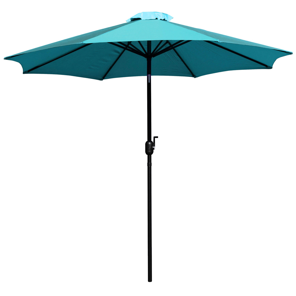 Flash Furniture XU-DG-UH8100-UB19BTL-GG Black Steel Framed 35" Square Faux Teak Patio Table-Tan 9FT Patio Umbrella-Base (Teal) - View 10