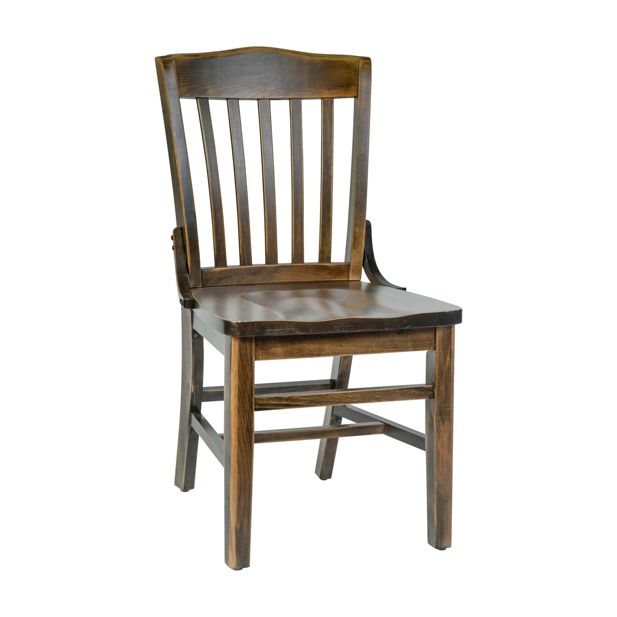Flash Furniture XU-DG-W0006-ANTCPR-GG School House Back Antique Copper Wood Restaurant Chair with Footrest - Main view