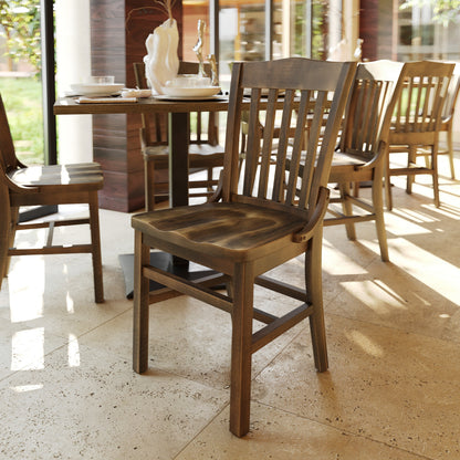 Flash Furniture XU-DG-W0006-ANTCPR-GG School House Back Antique Copper Wood Restaurant Chair with Footrest - View 2