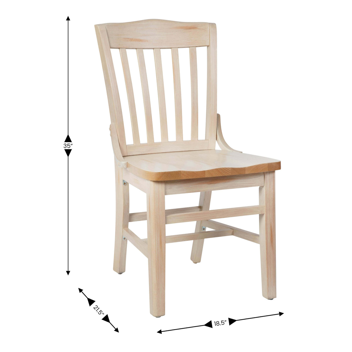 Flash Furniture XU-DG-W0006-ANTWHT-GG School House Back Antique White Wood Restaurant Chair with Footrest - View 4