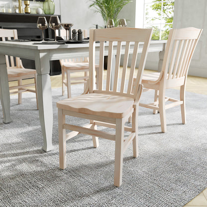 Flash Furniture XU-DG-W0006-ANTWHT-GG School House Back Antique White Wood Restaurant Chair with Footrest - View 5
