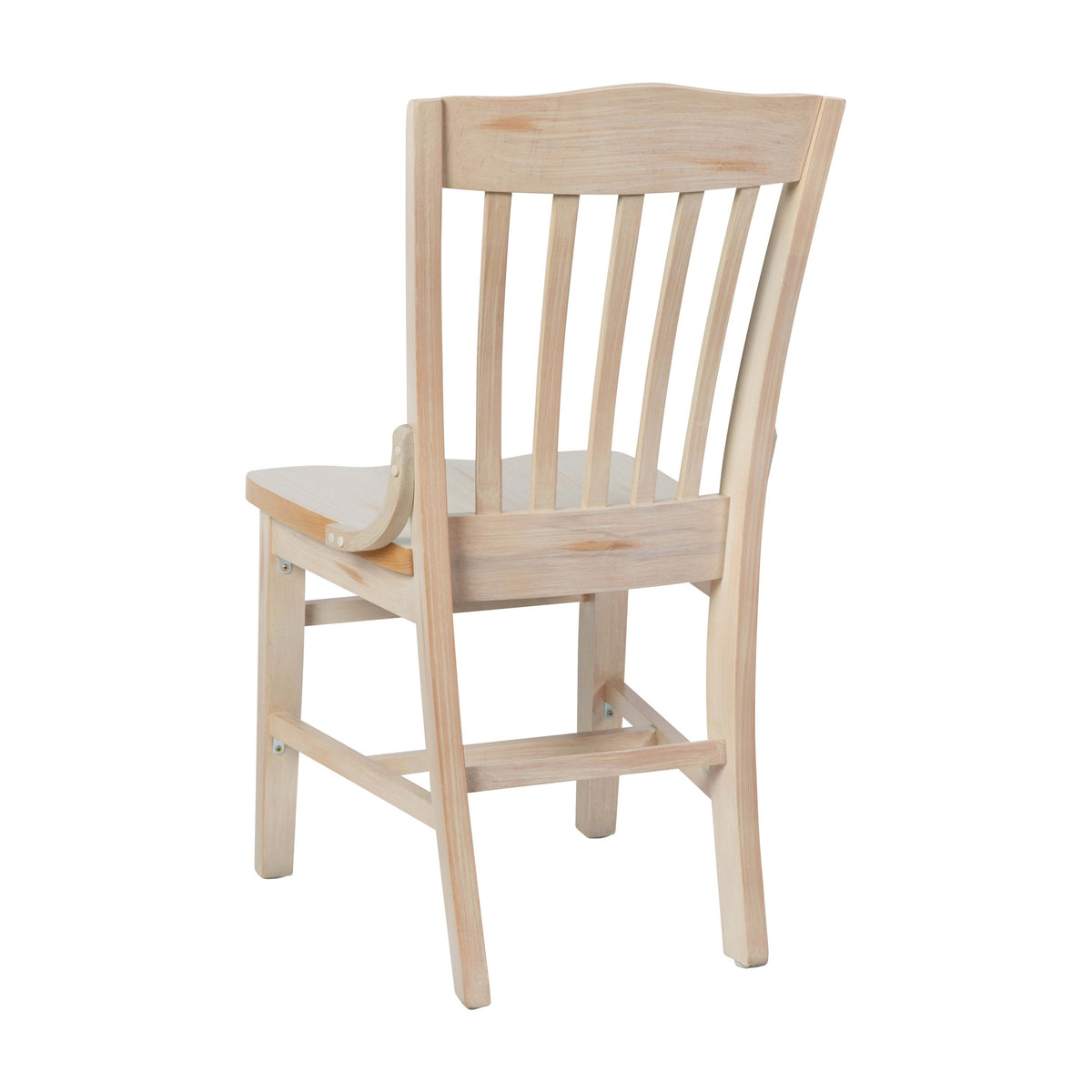 Flash Furniture XU-DG-W0006-ANTWHT-GG School House Back Antique White Wood Restaurant Chair with Footrest - View 6