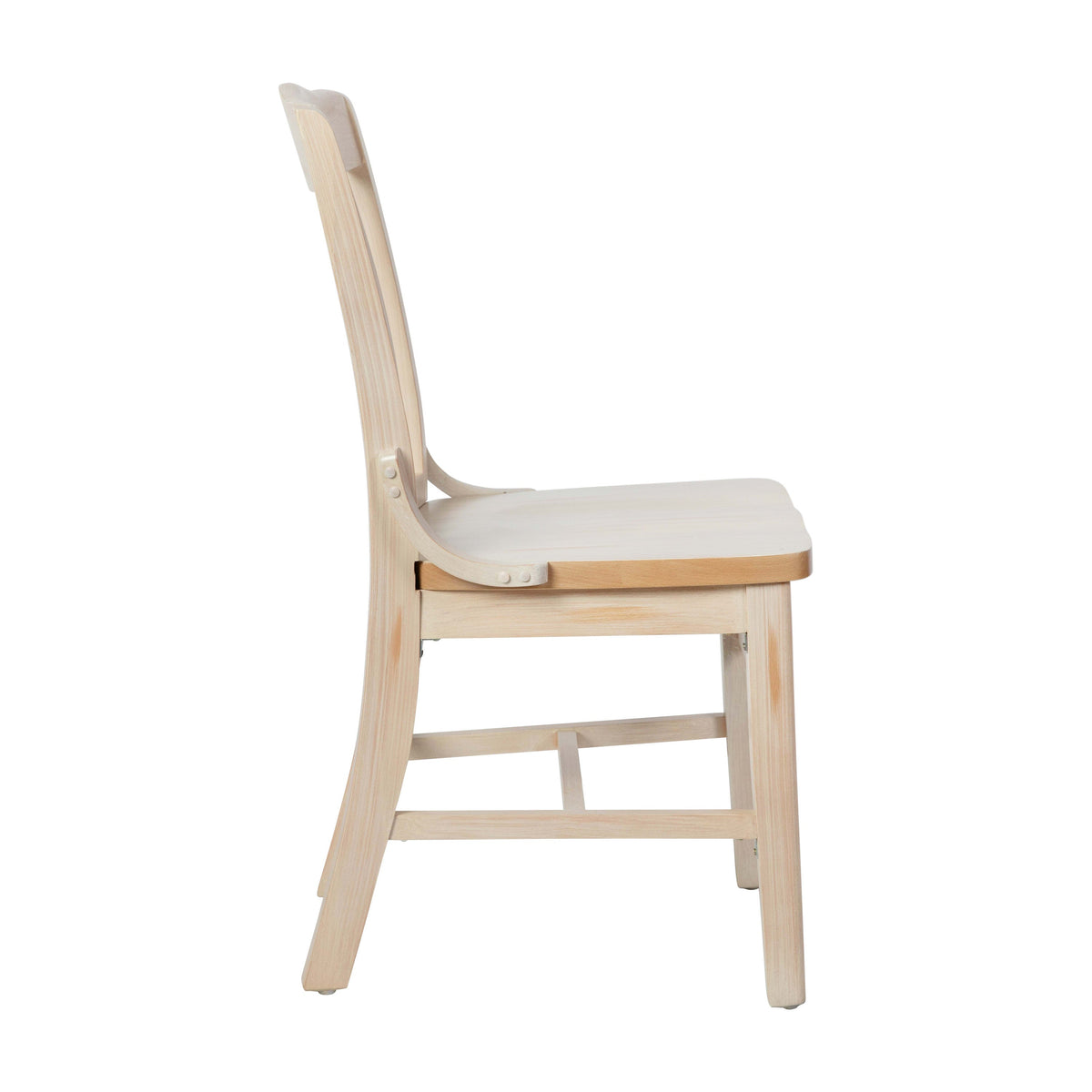 Flash Furniture XU-DG-W0006-ANTWHT-GG School House Back Antique White Wood Restaurant Chair with Footrest - View 7