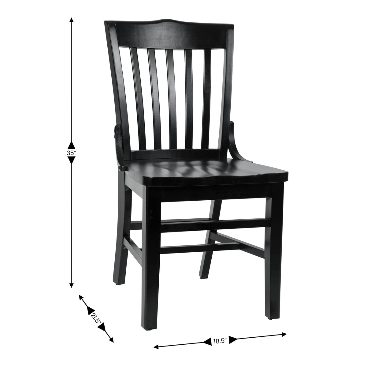 Flash Furniture XU-DG-W0006-BLK-GG School House Back Black Wood Restaurant Chair with Footrest - View 4