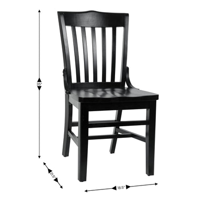 Flash Furniture XU-DG-W0006-BLK-GG School House Back Black Wood Restaurant Chair with Footrest - View 4